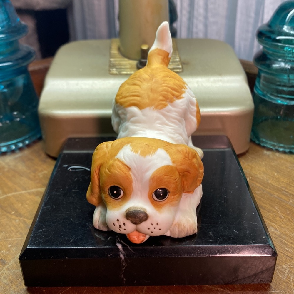 2 Vintage Homco Spaniel Dog Puppy Figurines Ruff and Tuff #1407 Home Interiors - Picture 2 of 12